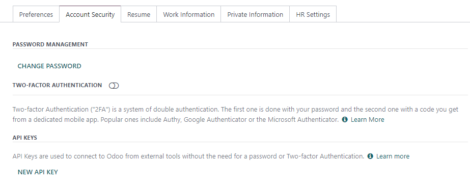 creation of an LeanSoft external API key for a database