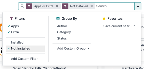 Add "Extra" filter in LeanSoft Apps.