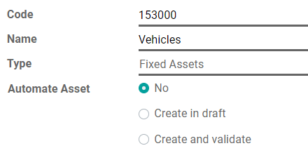 Configuration of an Assets Account in LeanSoft Accounting