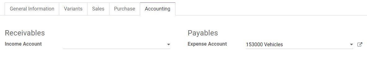 Change of the Assets Account for a product in LeanSoft