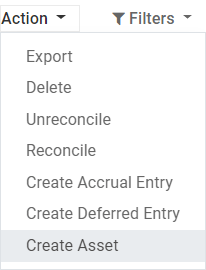 Create Asset Entry from a journal item in LeanSoft Accounting