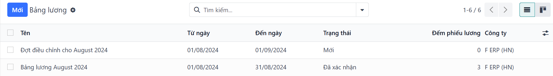 Xem tất cả các lô đã được tạo.