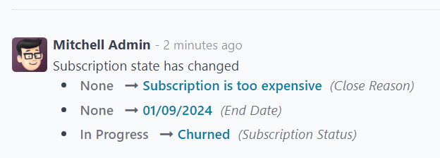 Chatter của một đơn bán hàng hàng đã đóng đăng ký trong LeanSoft Subscriptions.