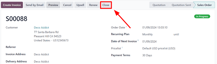 Đóng đăng ký từ quan điểm quản trị với LeanSoft Subscriptions.