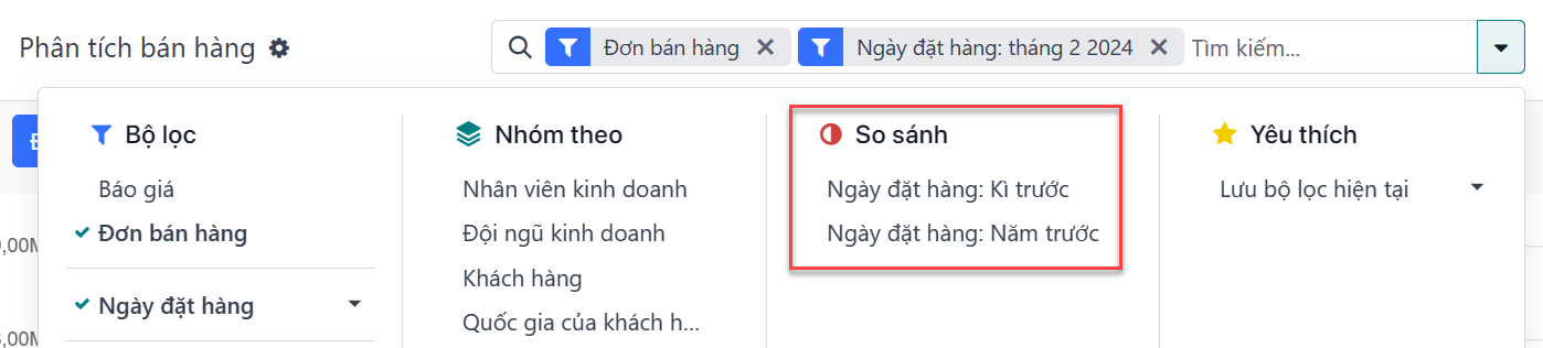 Sử dụng tùy chọn so sánh