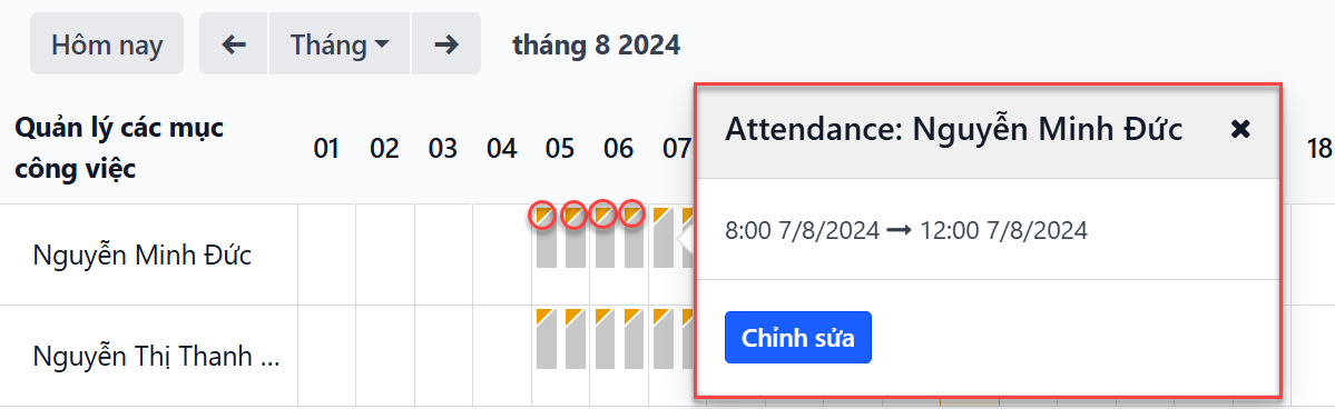 Một hàng xung đột, với một mục hiển thị chi tiết về xung đột.
