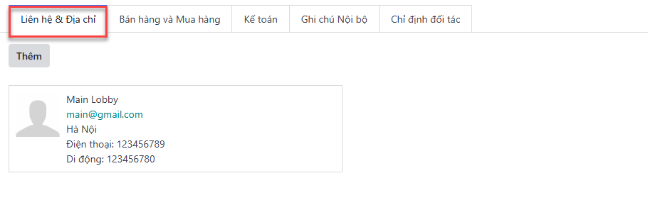 Biểu mẫu tạo liên hệ với tất cả các phần được điền đầy đủ.