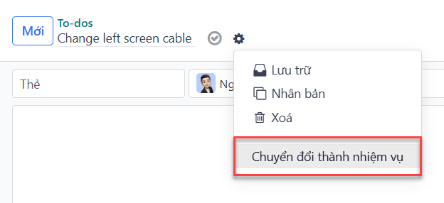 Chuyển đổi danh sách việc cần làm thành nhiệm vụ