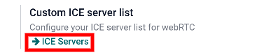 Nút "ICE Servers" trong Cài đặt Chung của LeanSoft.