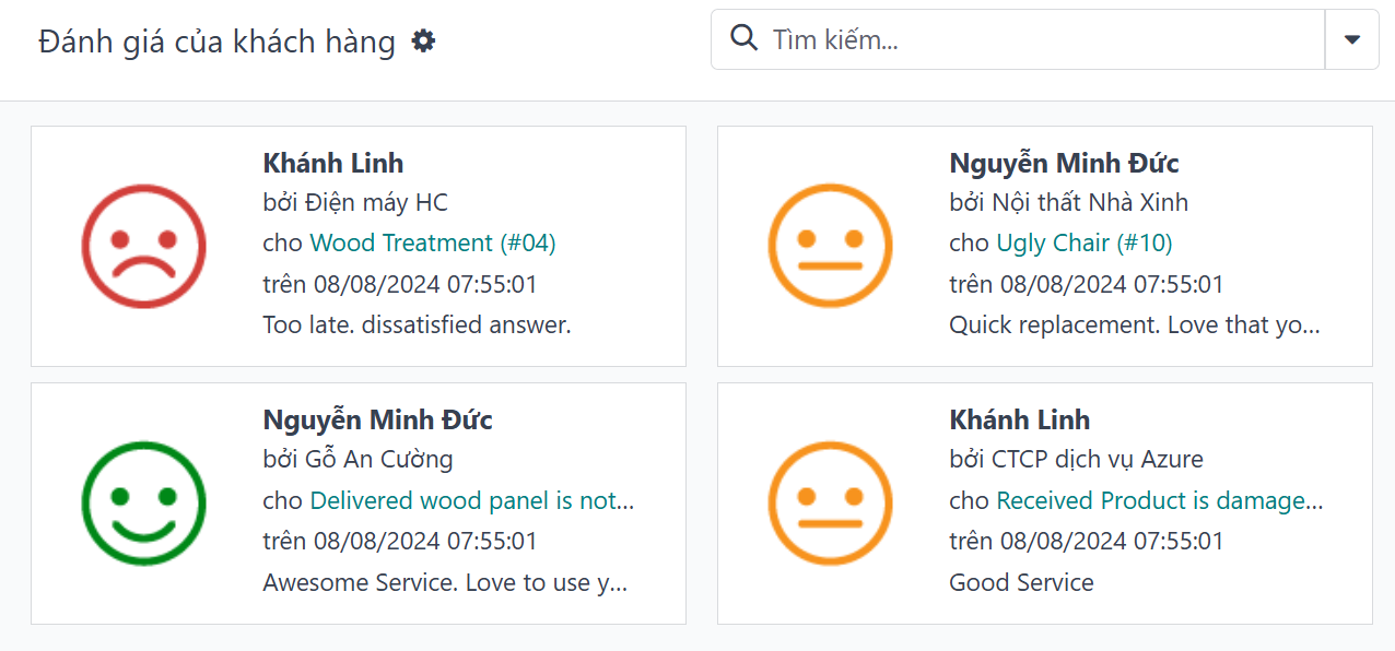 Xem chế độ Kanban trong báo cáo Đánh giá Khách hàng.