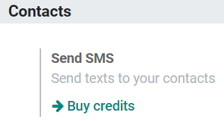 Buying credits for SMS Marketing in LeanSoft settings.