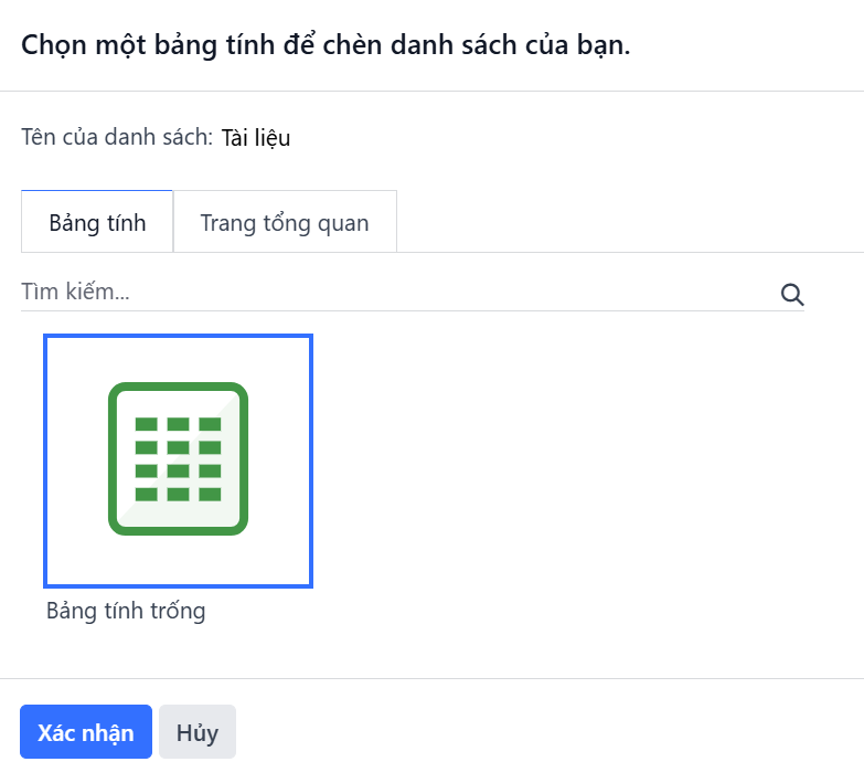 Chèn một bảng tổng hợp vào bảng tính