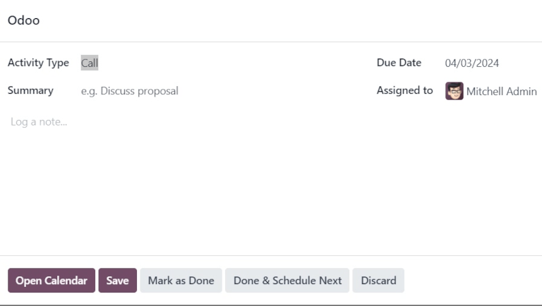 LeanSoft pop-up schedule activity window.