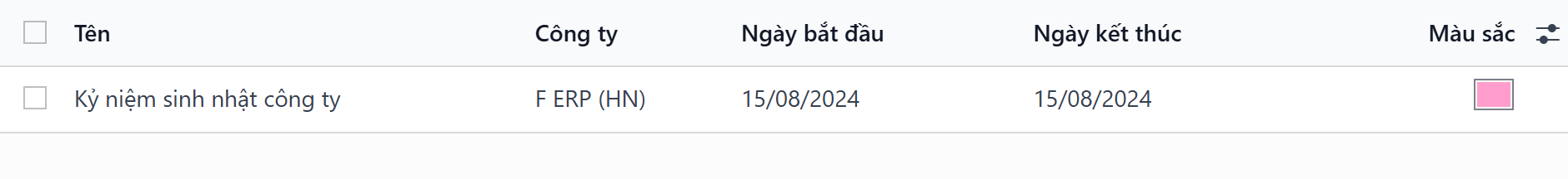 Phần Ngày bắt buộc với ba ngày đã cấu hình.