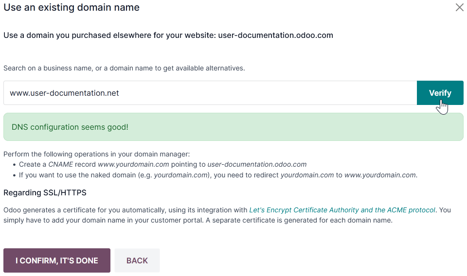Mapping a domain name to an LeanSoft Online database