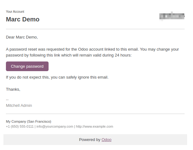 Example of an email with a password reset link for an LeanSoft account.