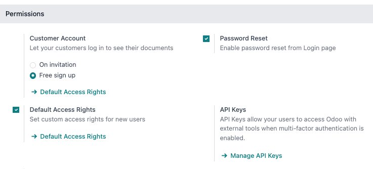 Enabling Password Reset in LeanSoft Settings.