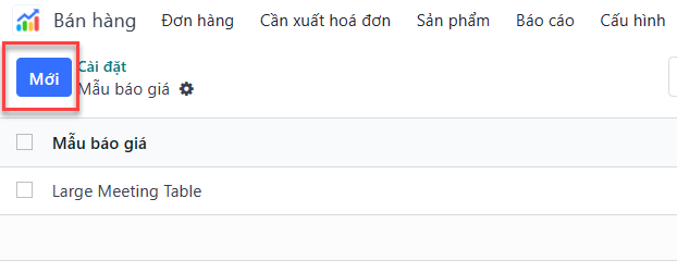 Trang mẫu báo giá trong ứng dụng LeanSoft Sales.