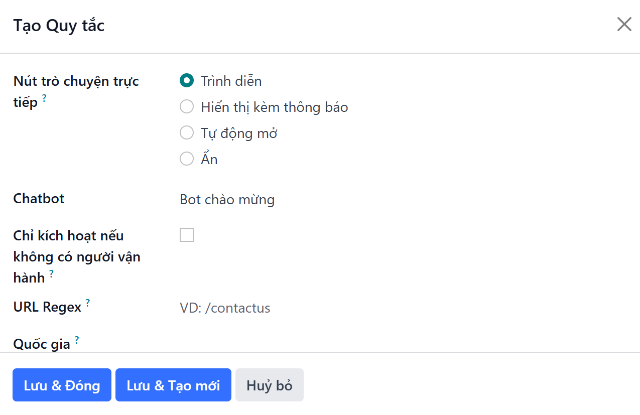 Xem các thẻ Kanban cho các kênh Trò chuyên Trực tiếp có sẵn.