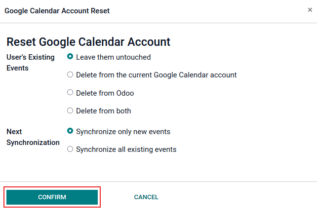 Các tùy chọn đặt lại lịch Google trong LeanSoft.