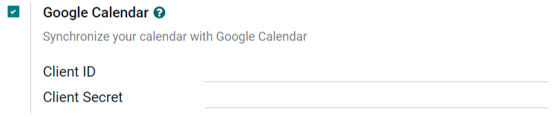 Ô chọn Google Calendar trong Cài đặt chung.