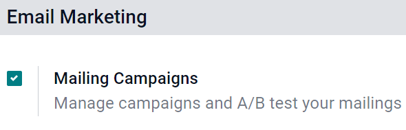 View of the mailing campaigns setting in LeanSoft.